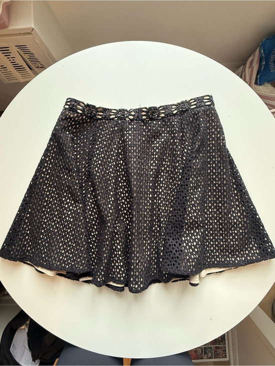 Alice + Olivia Dresses & Skirts - Alice + Olivia Black Crochet Circle Skirt
